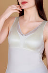New Satin Brushed Aloe Vera Thermal Vest Outer Lace Women Inner wear