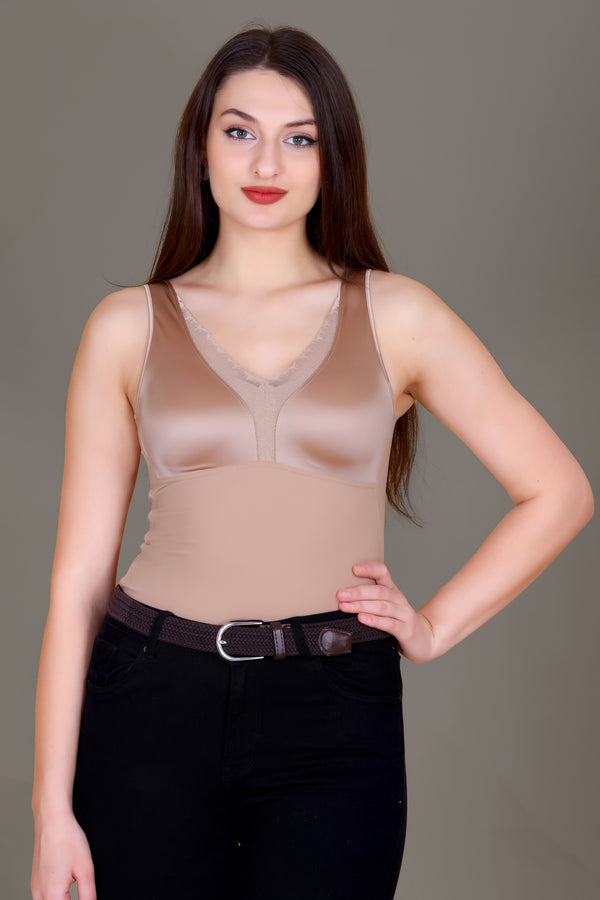 New Satin Brushed Aloe Vera Thermal Vest Outer Lace Women Inner wear