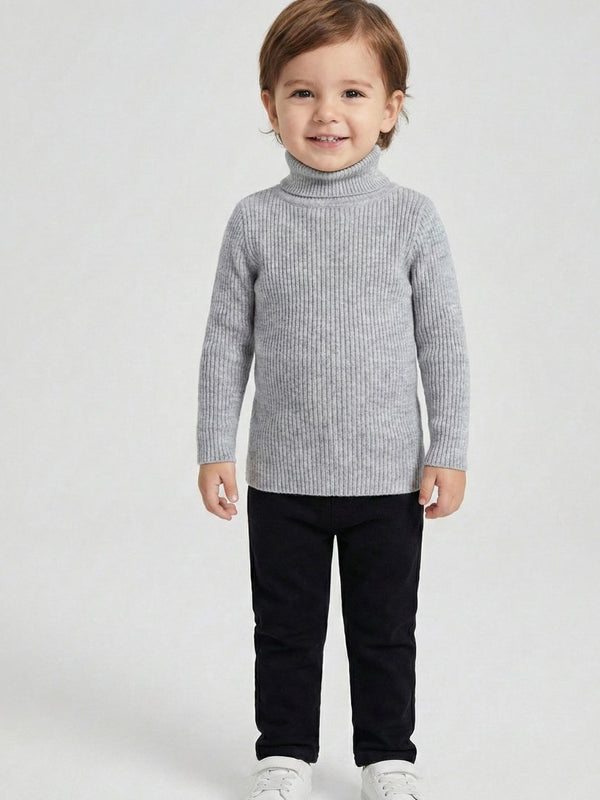 RVK Kids Ribbed High Neck Acrylic Pullover