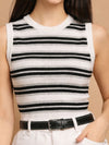 RVK Women’s Sleeveless Striped Tank Top