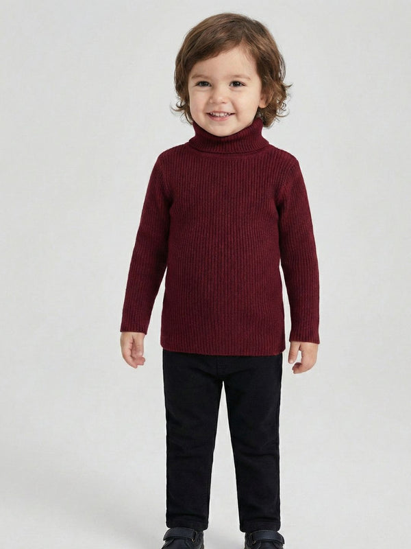 RVK Kids Ribbed High Neck Acrylic Pullover