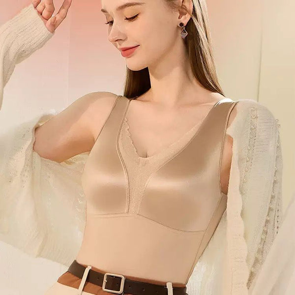 New Satin Brushed Aloe Vera Thermal Vest Outer Lace Women Inner wear